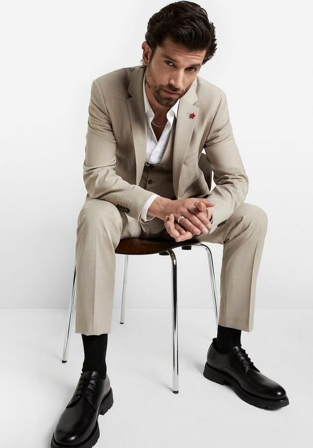 CINQUE Regular fit 2-knoops colbert met scheerwol model 'Cimonopoli' - Foto 5