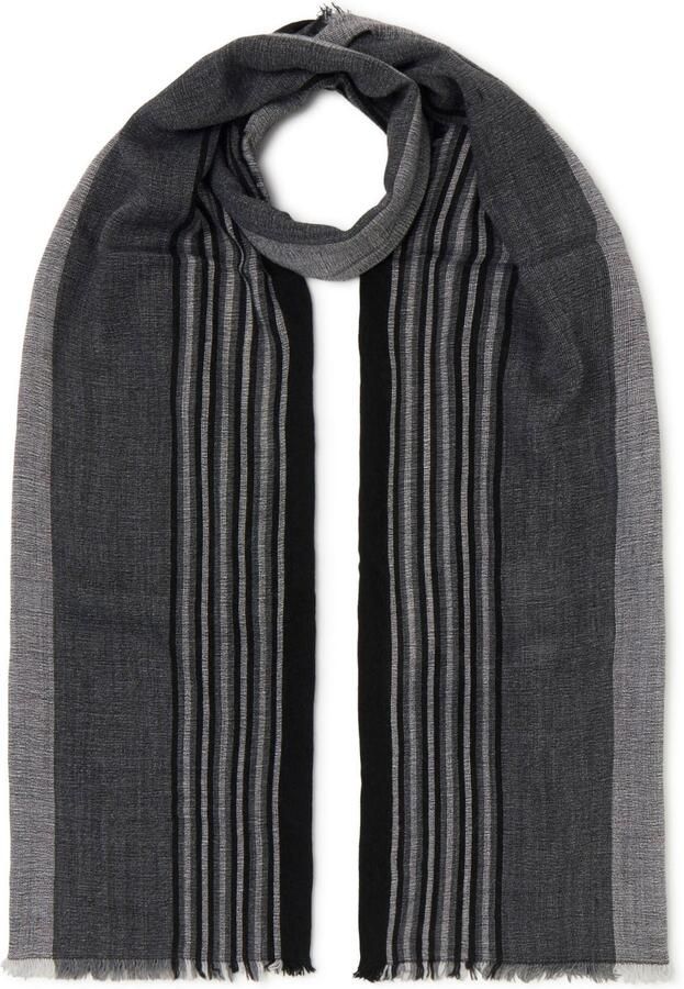 Cinque Gebreide sjaal Arthur uit zacht materiaal met lengtestrepen gemaakt in italië - Foto 2