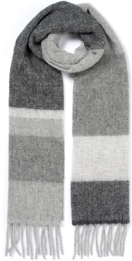 Cinque Gebreide sjaal Aster van knuffelzachte materiaalcombinatie streeppatroon gemaakt in italië - Foto 2