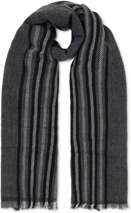 Cinque Gebreide sjaal Chico uit zacht materiaal met lengtestrepen gemaakt in italië - Foto 2