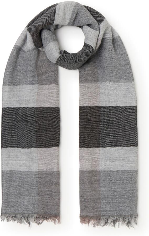 Cinque Gebreide sjaal Melbourne uit zacht materiaal met streepeffect gemaakt in italië - Foto 2