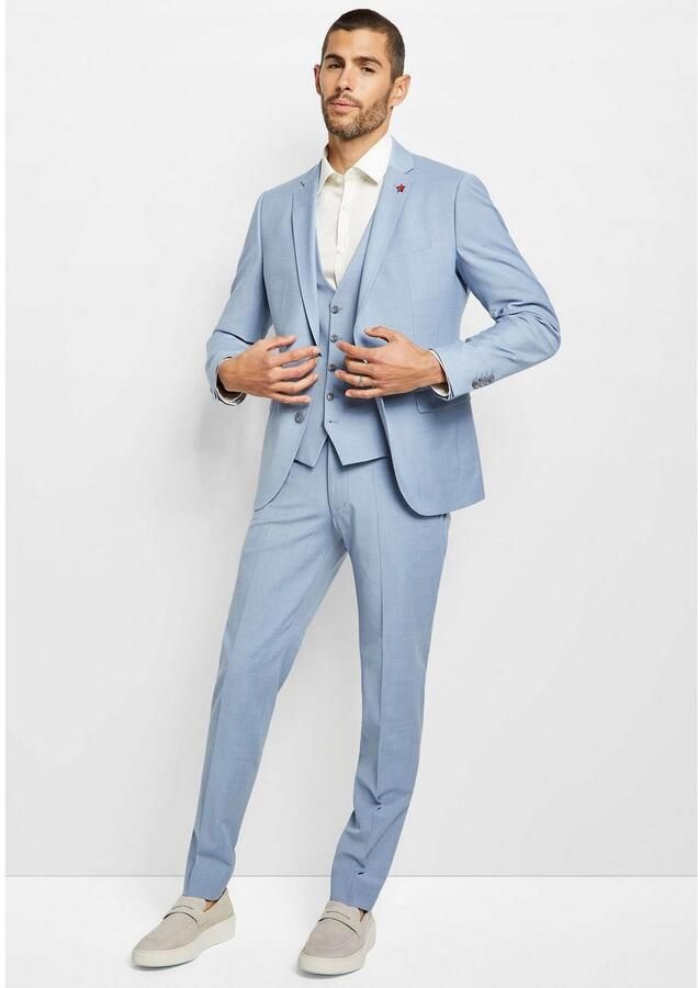 CINQUE Slim fit pantalon met persplooien model 'Monopoli' - Foto 2