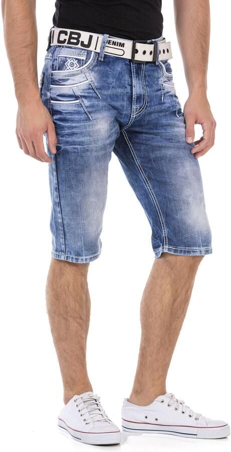 Cipo & Baxx Bermuda in denim en met markante zakken - Foto 17