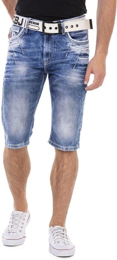 Cipo & Baxx Bermuda in denim en met markante zakken - Foto 16
