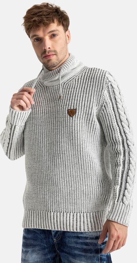 Cipo & Baxx Gebreide trui met markante breitechniek - Foto 9