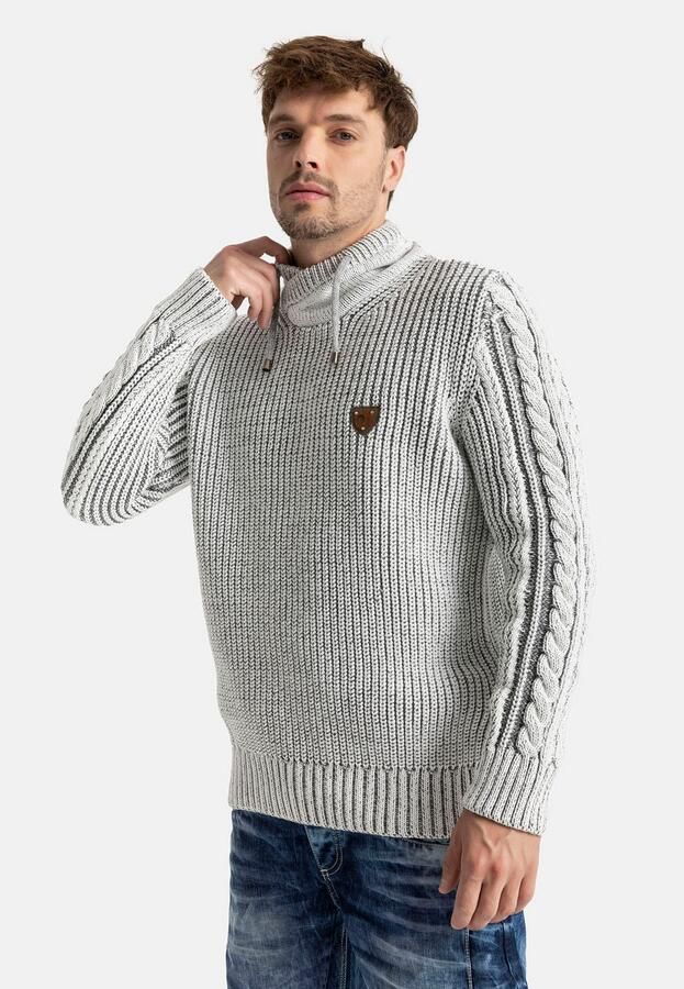 Cipo & Baxx Gebreide trui met markante breitechniek