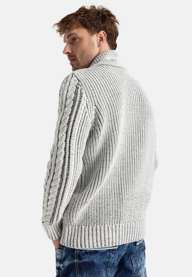 Cipo & Baxx Gebreide trui met markante breitechniek - Foto 4