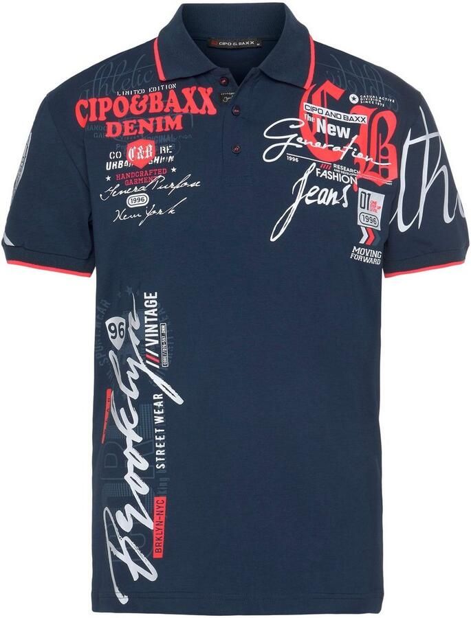 Cipo & Baxx Poloshirt met markante print