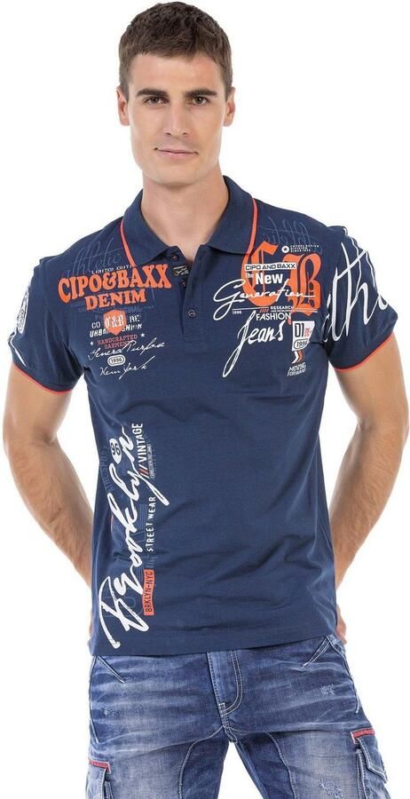 Cipo & Baxx Poloshirt met markante print - Foto 4