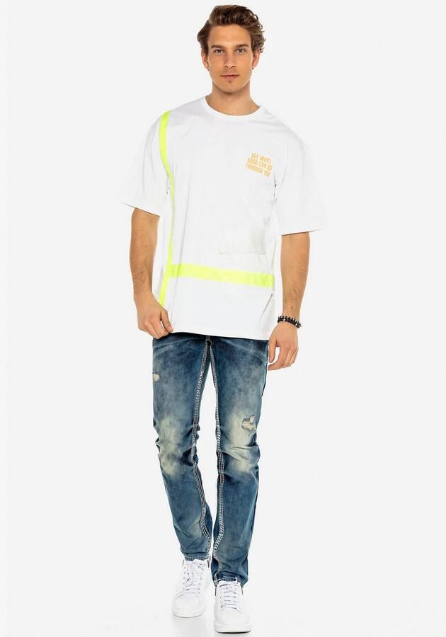 Cipo & Baxx Straight jeans met destroyed effect en veel details - Foto 7