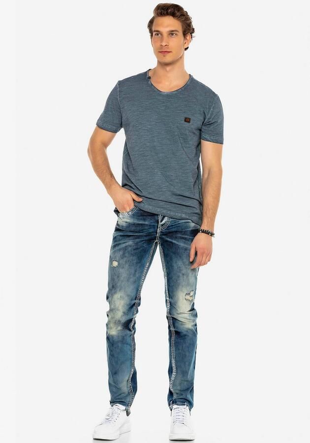 Cipo & Baxx Straight jeans met destroyed effect en veel details - Foto 8