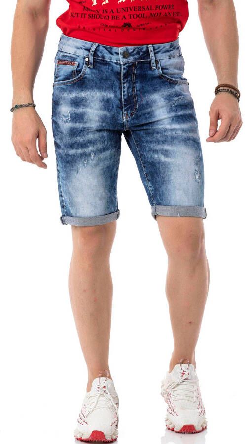 Cipo & Baxx Jeansbermuda met destroyed details