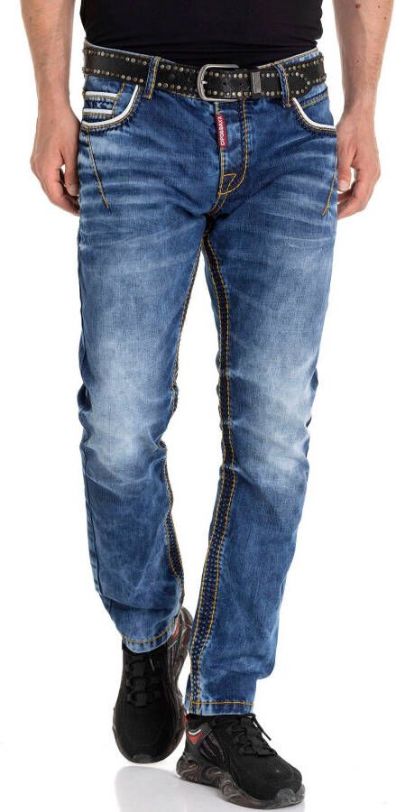 Cipo & Baxx Rechte jeans Regular met markante contrastnaden