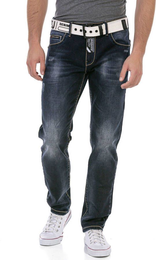 Cipo & Baxx Regular fit jeans met markante wassing