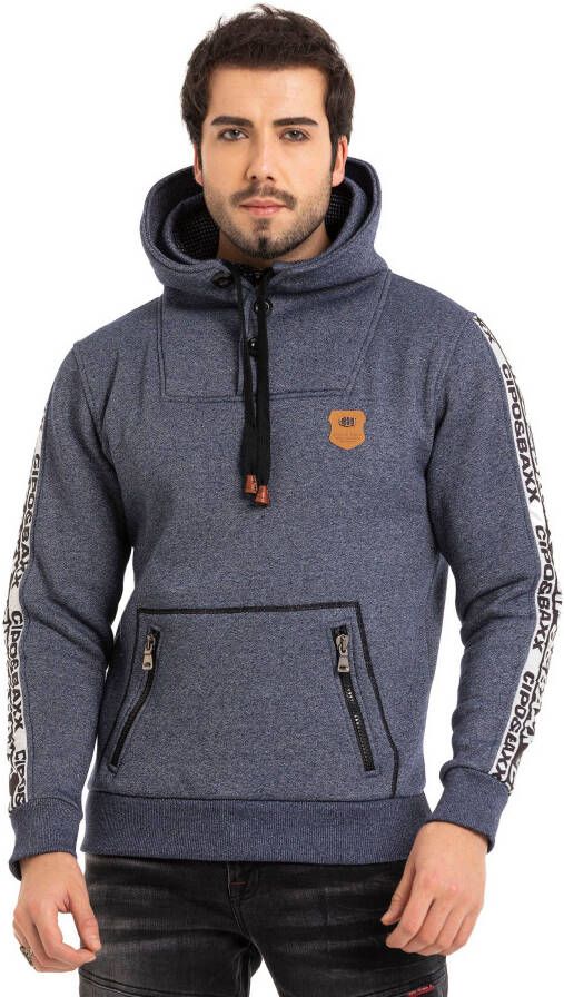 Cipo & Baxx Sweatshirt met dubbele schipperskraag