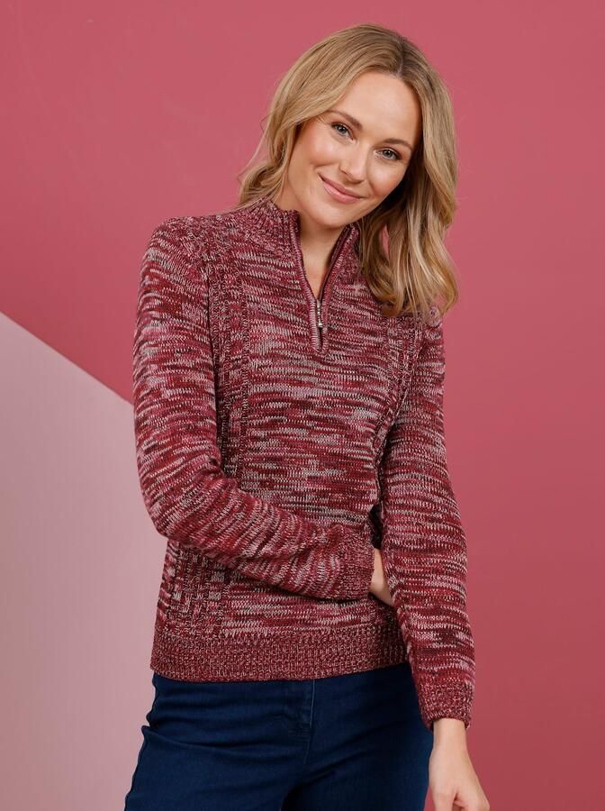 Classic Basics Gebreide Trui met opstaande kraag - Foto 4