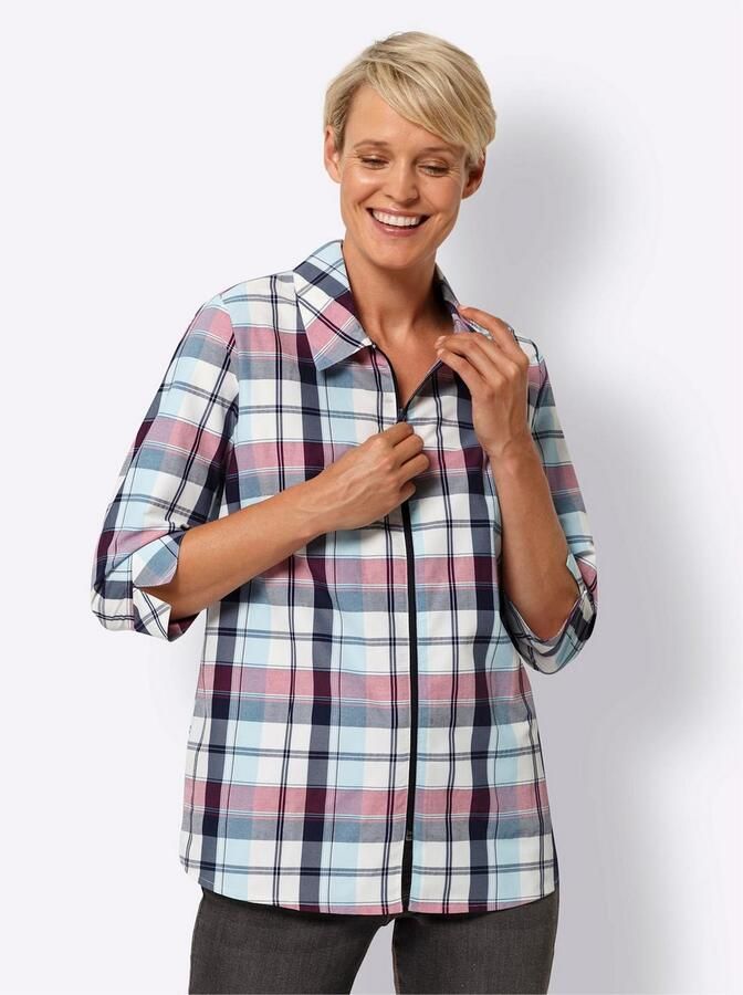 Classic Basics Geruite blouse