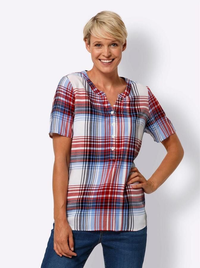 Classic Basics Geruite blouse