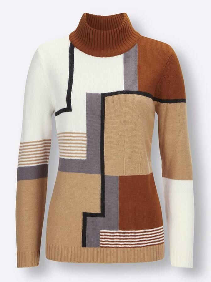 Classic Basics Lange Trui met opstaande kraag - Foto 3