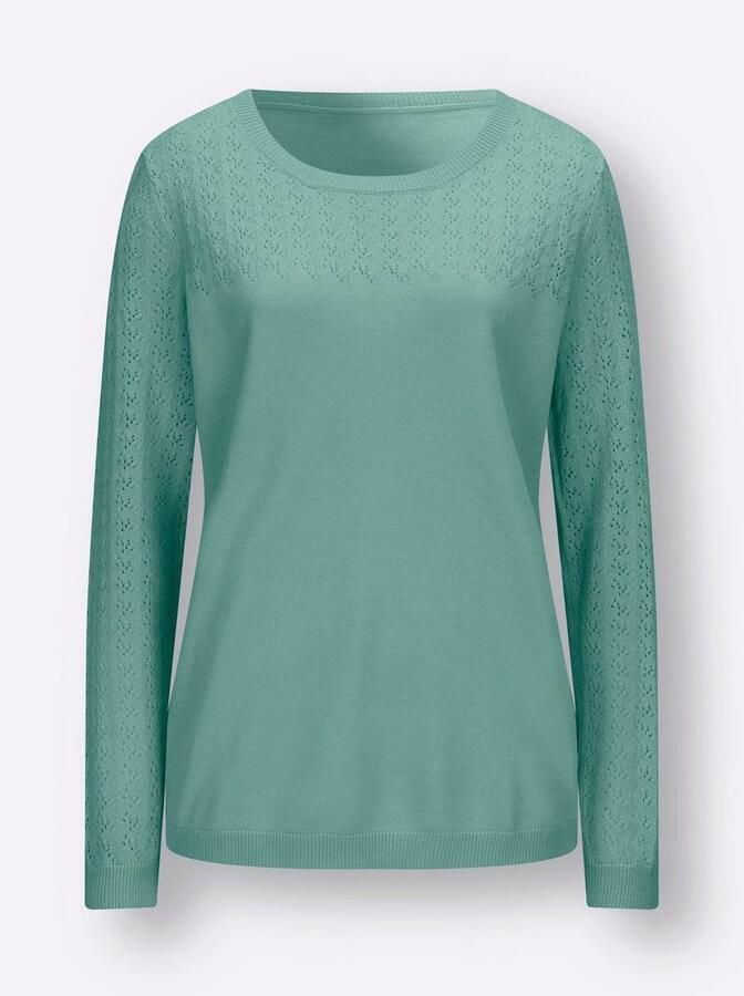 Classic Basics Trui met ronde hals Ajourtrui - Foto 3