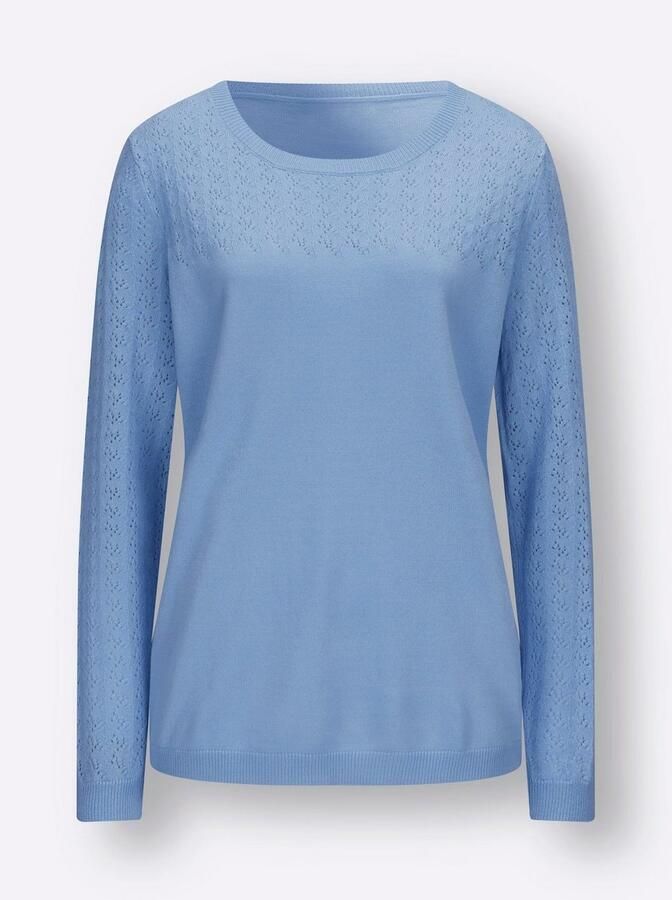 Classic Basics Trui met ronde hals Ajourtrui - Foto 3