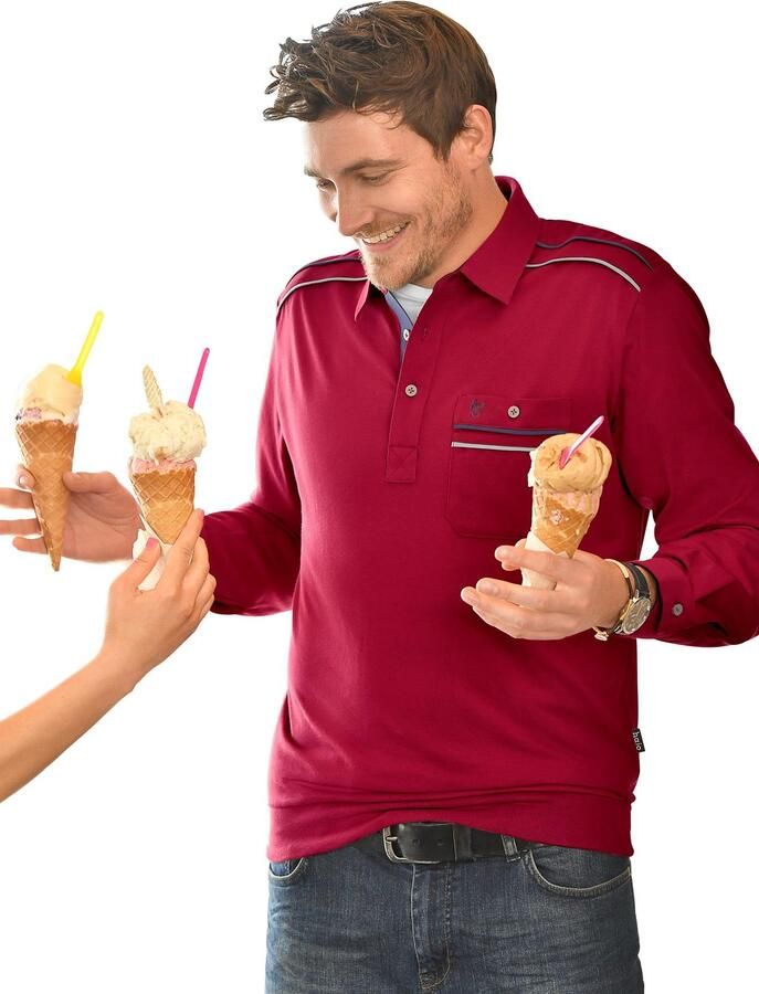 Classic Poloshirt met lange mouwen (1-delig) - Foto 2