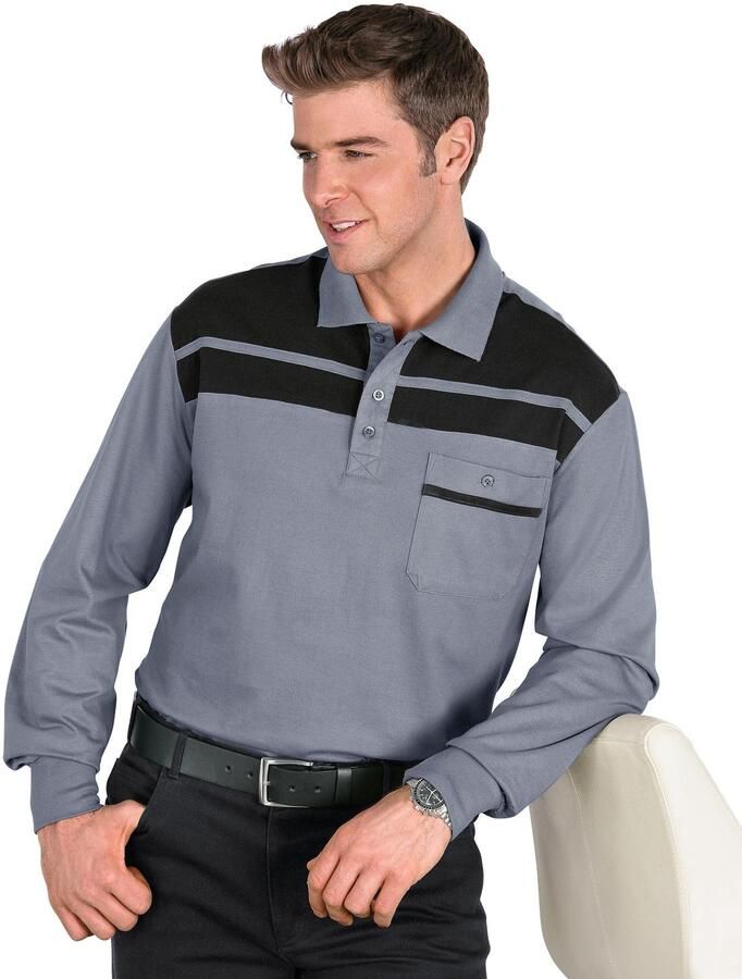 Classic Poloshirt met lange mouwen Poloshirt (1-delig) - Foto 2