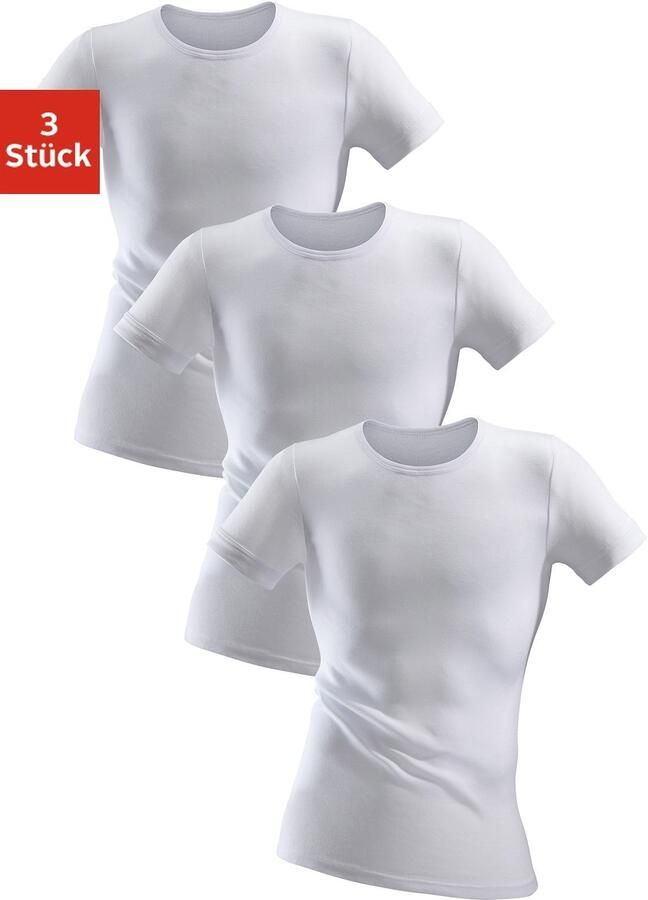 Clipper Shirt voor eronder eenvoudige basic voor elke dag in fijn rib onderhemd t-shirt (3 stuks) - Foto 3