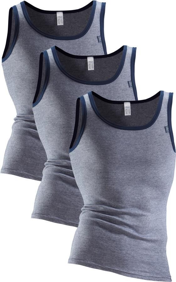 Clipper Exclusive Hemd Tank top voor heren modieuze look: jeans mêlee prima katoenkwaliteit (3 stuks) - Foto 4