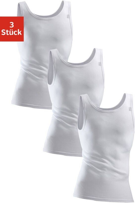 Clipper Exclusive Hemd met comfortsnit achter iets langer in fijnrib tanktop (3 stuks)