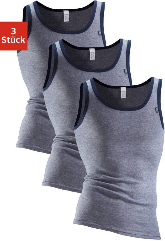 Clipper Exclusive Hemd Tank top voor heren modieuze look: jeans mêlee prima katoenkwaliteit (3 stuks)