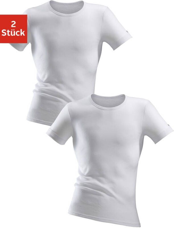 Clipper Exclusive Hemd voelbaar zacht en glad in fijnrib onderhemd korte mouw t-shirt (2 stuks)