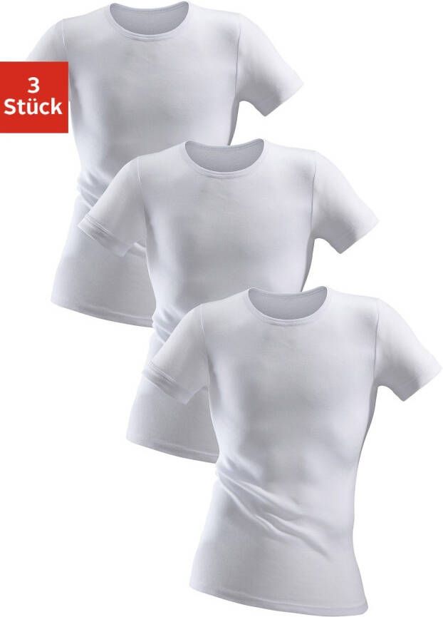 Clipper Shirt voor eronder eenvoudige basic voor elke dag in fijn rib onderhemd t-shirt (3 stuks)