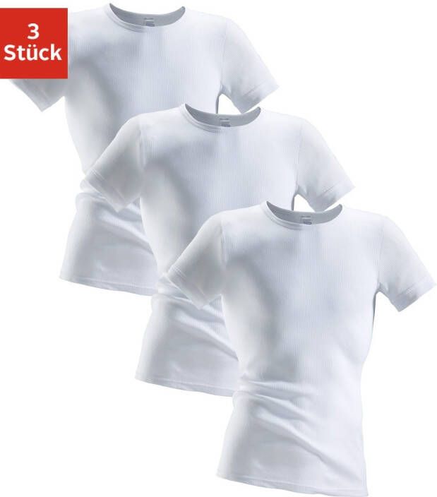 Clipper Hemd van dubbelrib t-shirt onderhemd shirt met korte mouwen (3 stuks)