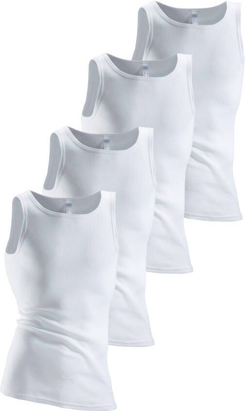 Clipper Hemd van dubbelrib tanktop onderhemd (4 stuks)