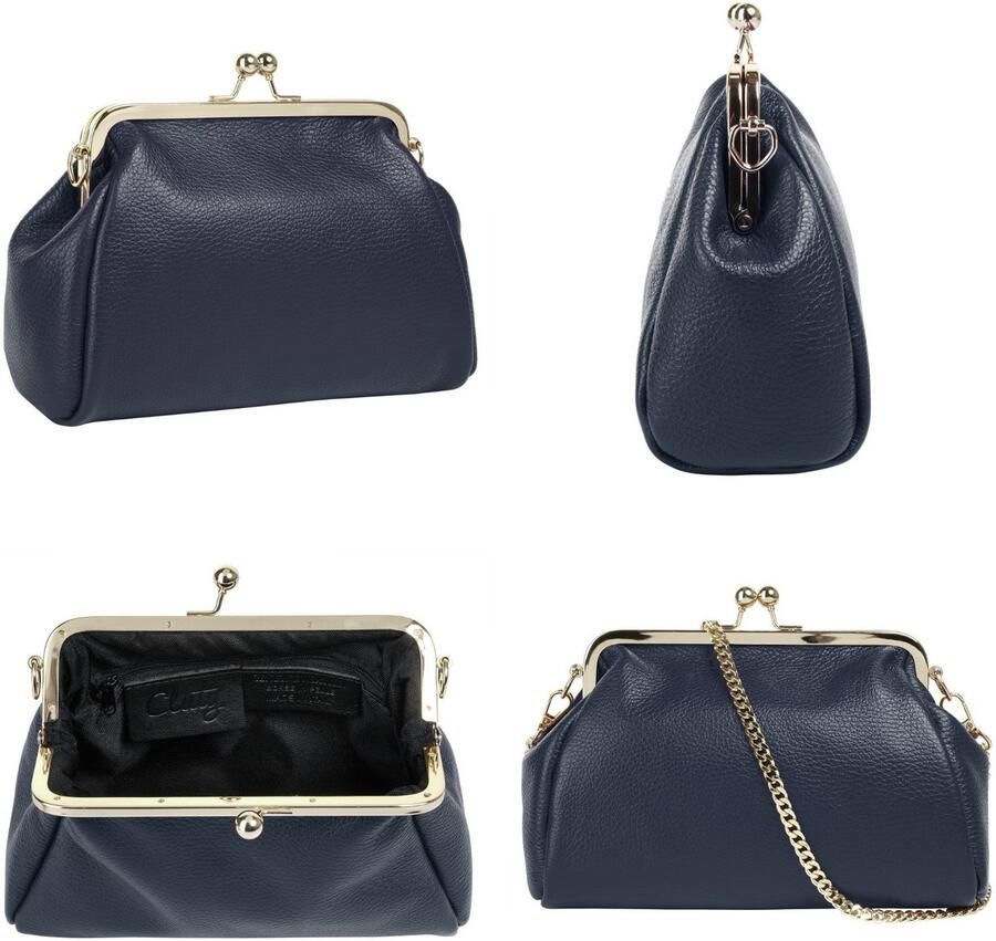 Cluty Avondtasje echt leer made in italy