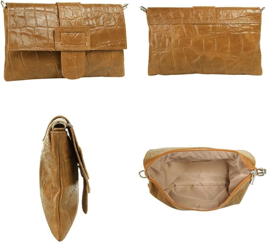 Cluty Avondtasje echt leer made in italy