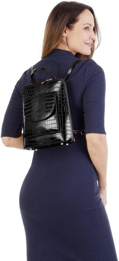 Cluty Rugzak echt leer made in italy - Foto 6