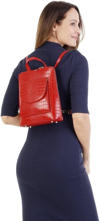 Cluty Rugzak echt leer made in italy - Foto 6