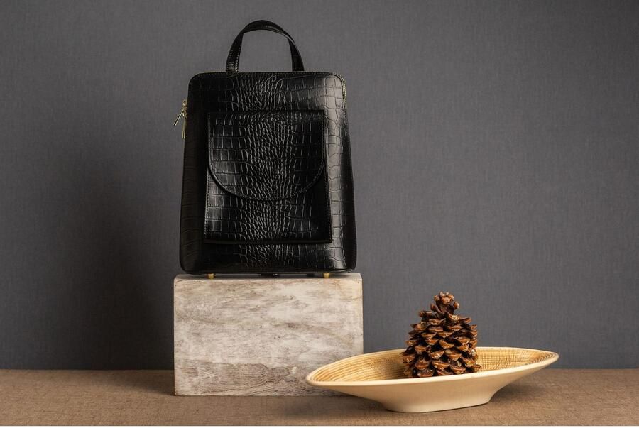 Cluty Rugzak echt leer made in italy - Foto 4