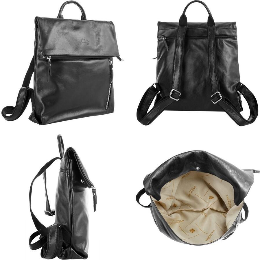 Cluty Rugzak echt leer made in italy