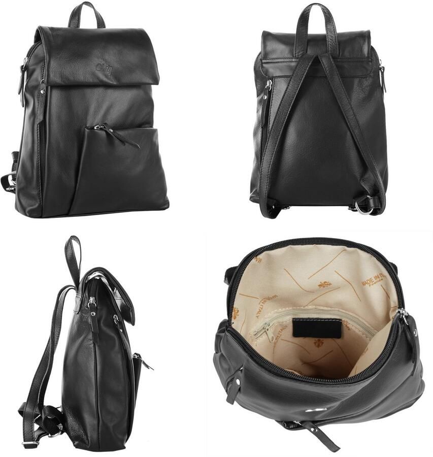 Cluty Rugzak echt leer made in italy