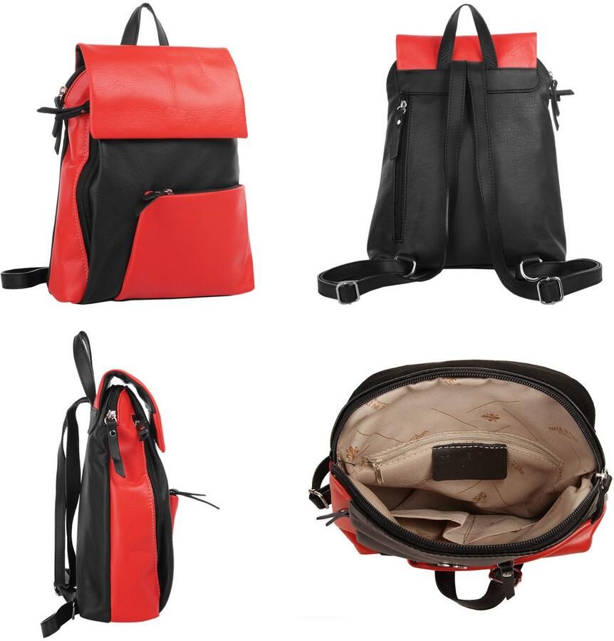 Cluty Rugzak echt leer made in italy