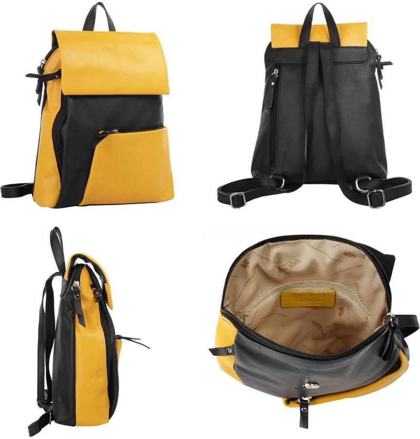 Cluty Rugzak echt leer made in italy