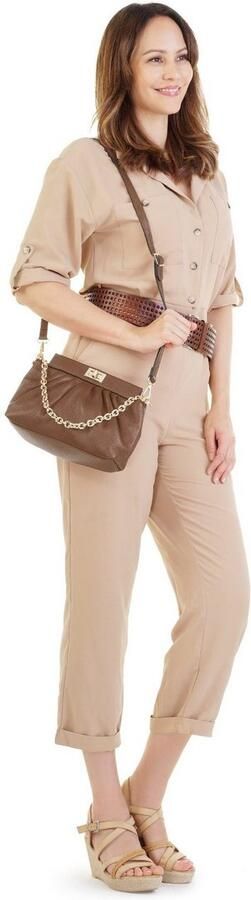 Cluty Schoudertas echt leer made in italy - Foto 8