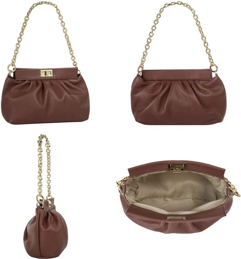 Cluty Schoudertas echt leer made in italy