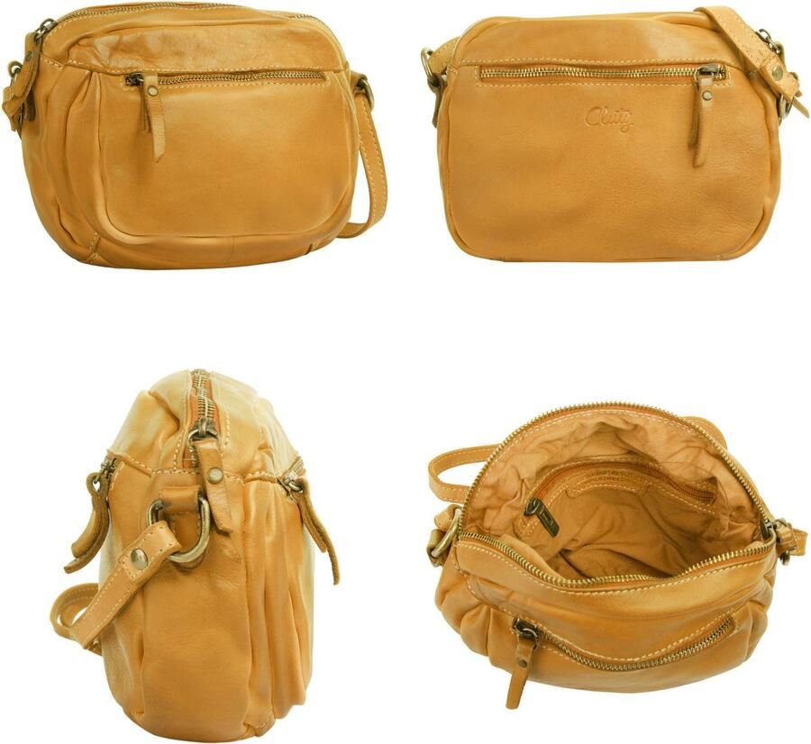 Cluty Schoudertas echt leer made in italy