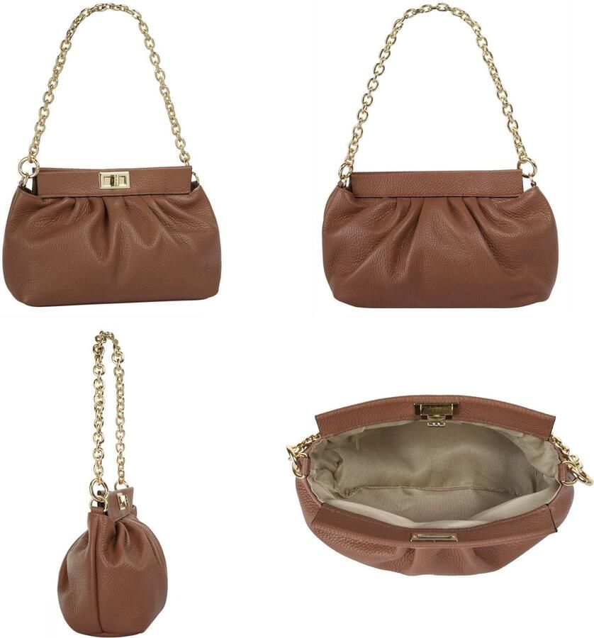 Cluty Schoudertas echt leer made in italy