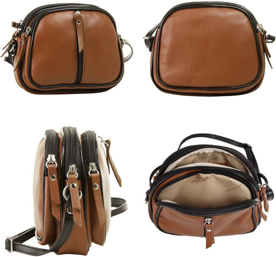 Cluty Schoudertas echt leer made in italy