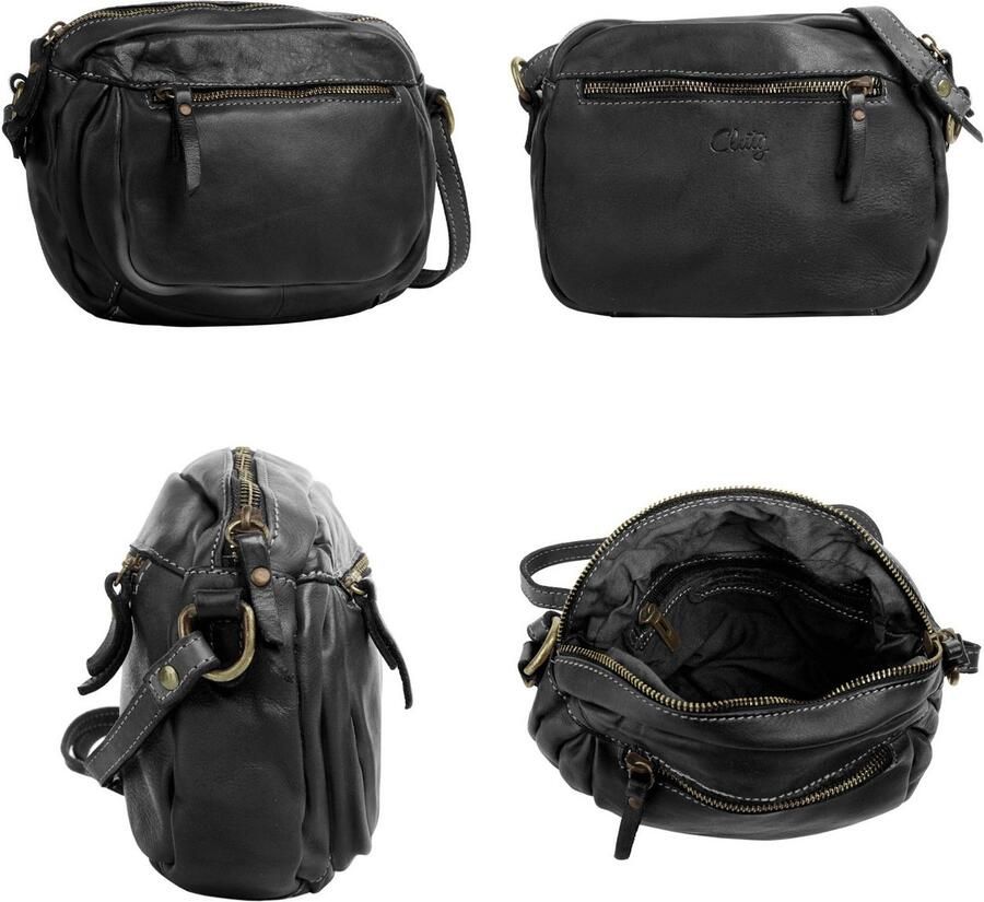 Cluty Schoudertas echt leer made in italy